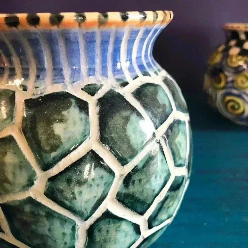 Handmade Geometric Ceramic Vase - Picture 2 of 5